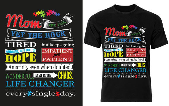 Autism Mom T-shirt Design 2: Graphics and Print Templates Review