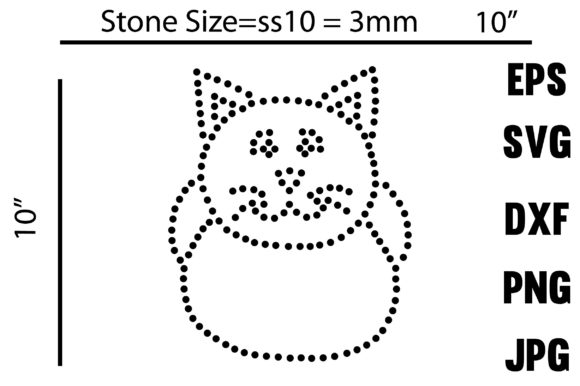 Cat Rhinestone Template: Graphics & Print Templates