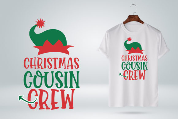 Christmas Cousin Crew ELF Hat Graphics for T-Shirt Designs