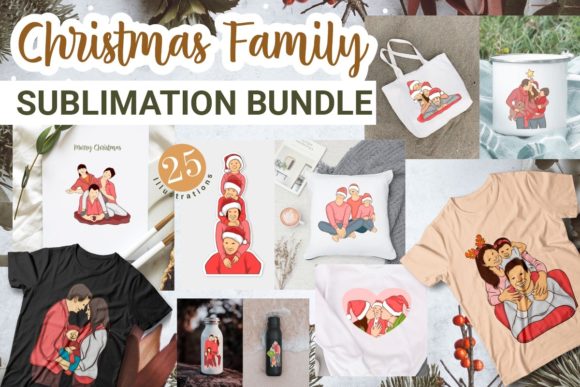 Christmas Family Sublimation Bundle: Graphics & Print Templates