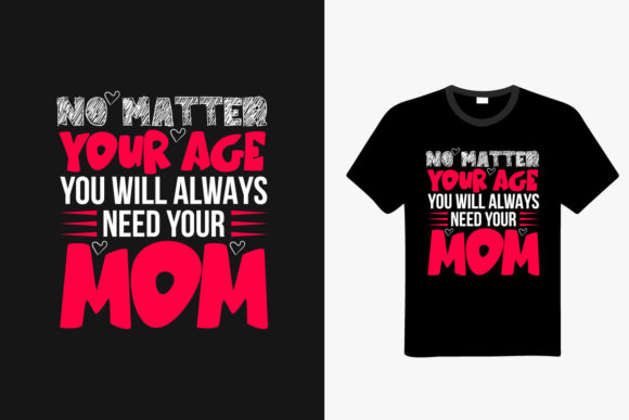 Mothers Calligraphy T Shirt with Flower: Graphics & Print Templates
