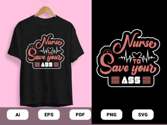 Nurse Typography Graphics for Print Templates
