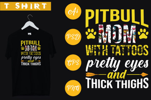 T-Shirt-Pitbull Mom Graphics: A Designer’s Review